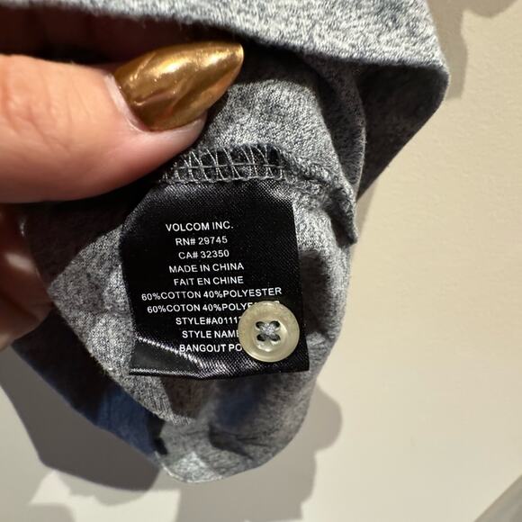 Volcom Slim Fit Gray Polo size medium - Picture 5 of 6
